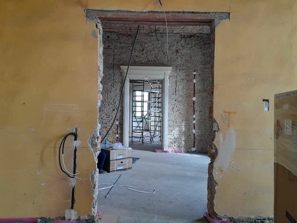 Conacul Mocioni de la Foeni în timpul restaurării FOTO Ștefan Both