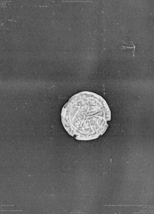 Pe fața invizibilă a monedei apare un grifon (© Arkeologisk Museum, Universitetet i Stavanger)