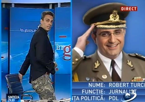 Mircea Badea face mişto de colonelul Turcescu (Foto: captură video Antena 3)
