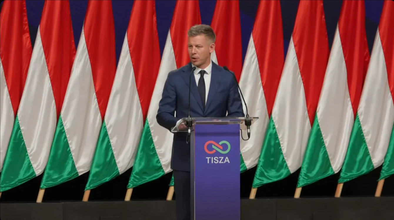 Peter Magyar, prima conferință de presă după victoria în alegeri/FOTO:X