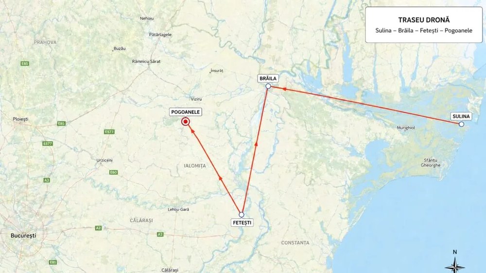 Traseul neobișnuit al dronei doborâte de armata română. A survolat mai multe județe înainte de a fi interceptată la Buzău