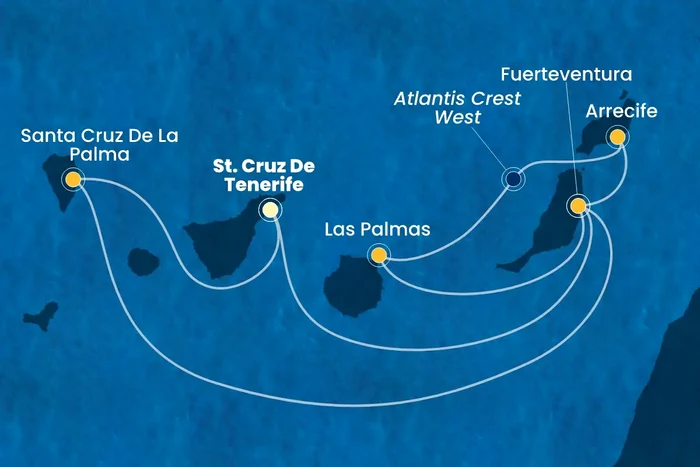 Traseul croazierelor din Insulele Canare