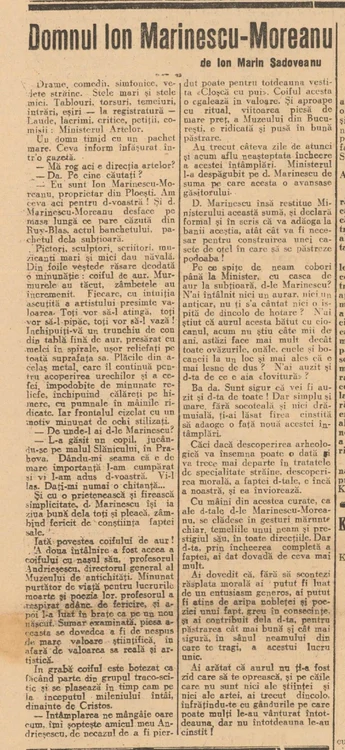 Articolul semnat de scriitorul Ion Marin Sadoveanu. FOTO Arhivele Naționale ale României