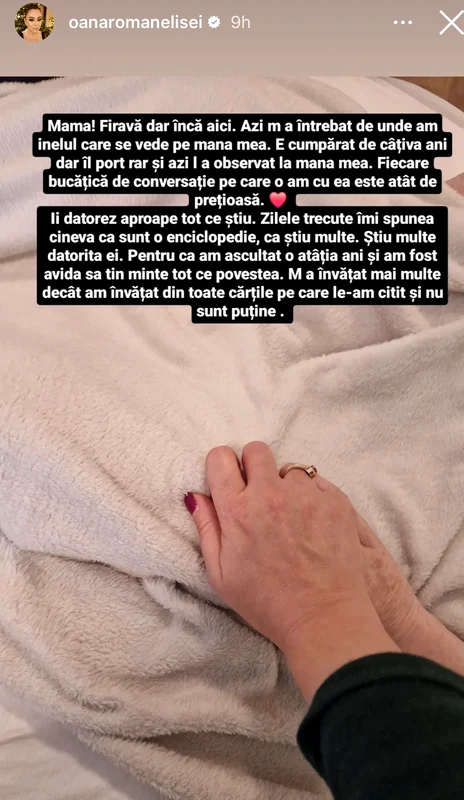 Oana Roman, de mână cu mama ei! Vedeta a postat o imagine emoționantă cu mama ei, Mioara Roman