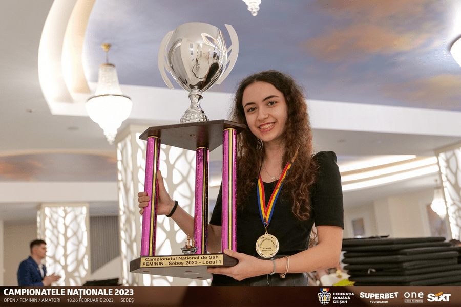 Şahista Miruna Lehaci, campioană națională de senioare la 18 ani. „Fără nicio înfrângere pentru jucătoarea de la CSM Iași 2000”