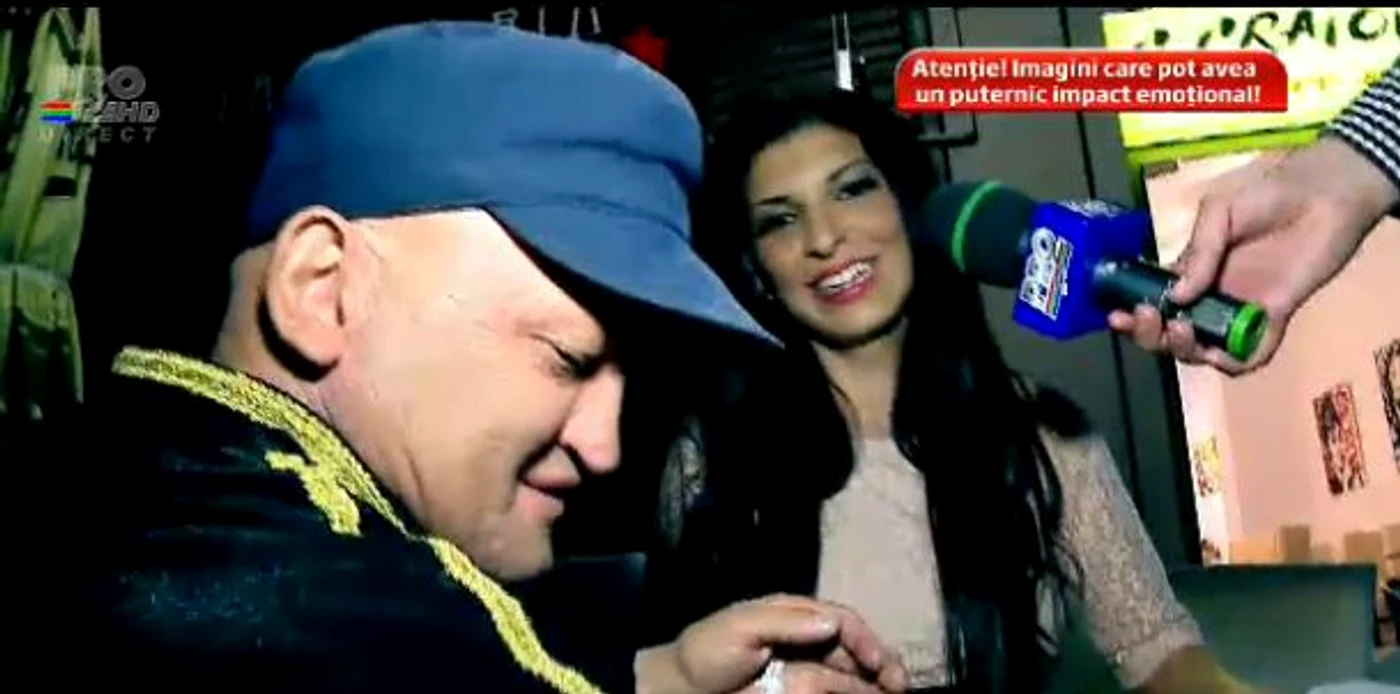 Tonciu nu a fost prea încântată de întâlnirea cu Biba Struja (captură: Pro TV)