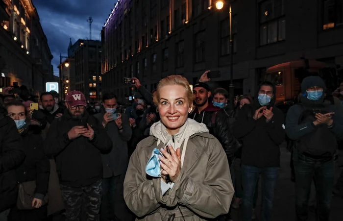 Iulia Navalnaia la protestul de la Moscova FOTO EPA-EFE