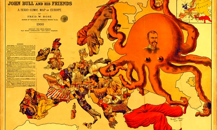 Hartă metaforică a Europei la începutul secolului XX (© Getty Images)