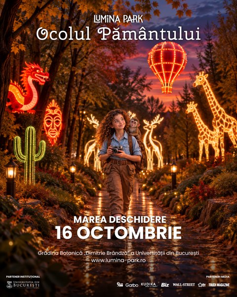 Cel mai mare parc de lumini din țară se deschide pe 16 octombrie în București, la Grădina Botanică