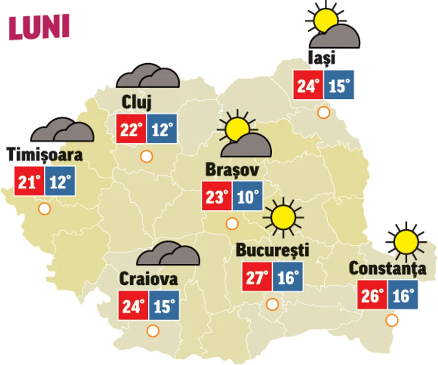 Prognoza meteo 21 septembrie anunță că temperaturile sunt în scădere
