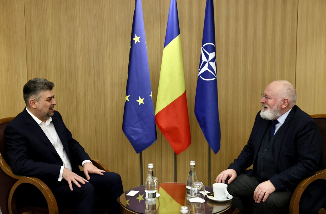 Marcel Ciolacu și Frans Timmermans FOTO Fb Marcel Ciolacu jpg