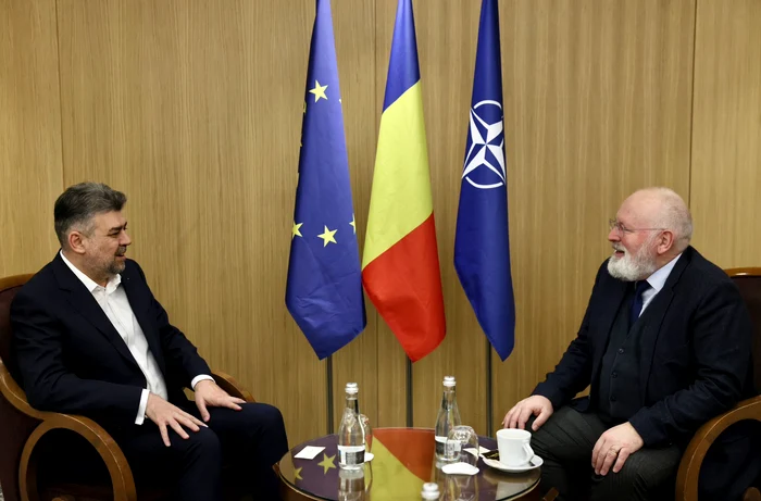 Marcel Ciolacu și Frans Timmermans FOTO Fb Marcel Ciolacu jpg