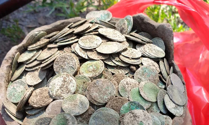 Monede vechi de 500 de ani, descoperite într o pădure din Bihor  Foto Facebook DetecțieMetal Comunitatea Arheologilor Amatori din România jpg
