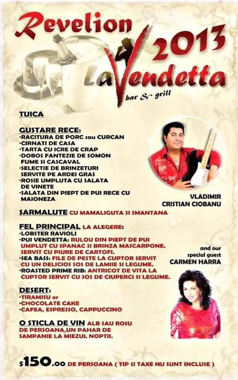 În preţ nu sunt incluse  taxele şi bacşişul