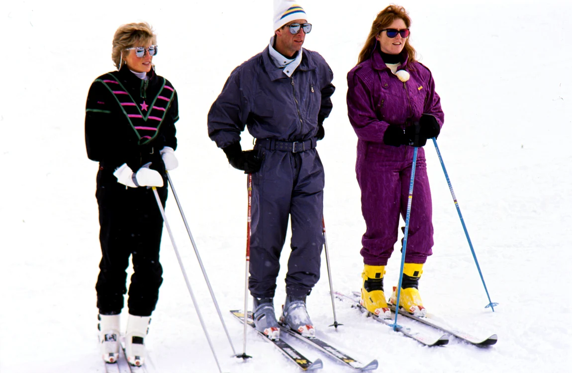 Prințesa Diana, Prințul Charles și Sarah Ferguson la schi, Profimedia jpg