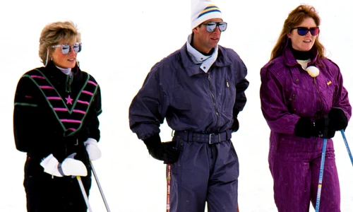 Prințesa Diana, Prințul Charles și Sarah Ferguson la schi, Profimedia jpg