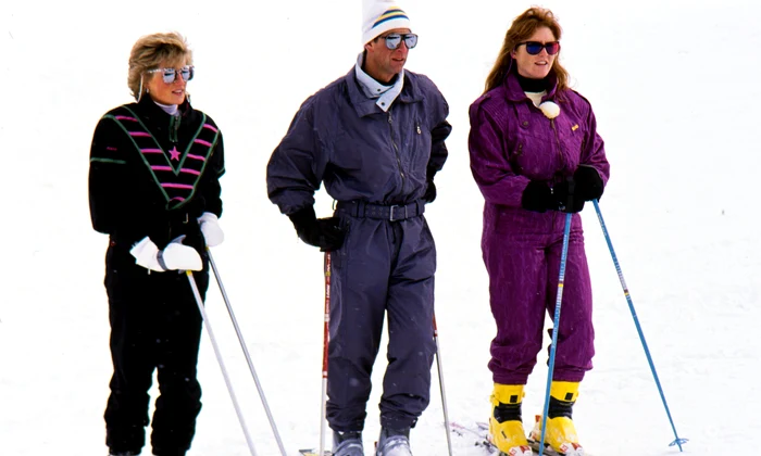 Prințesa Diana, Prințul Charles și Sarah Ferguson la schi, Profimedia jpg