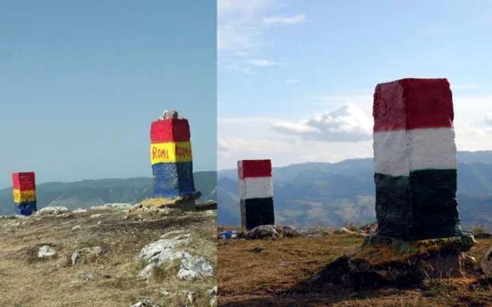 Bornele topo sunt colorate periodic în culorile naţionale ale României şi Ungariei