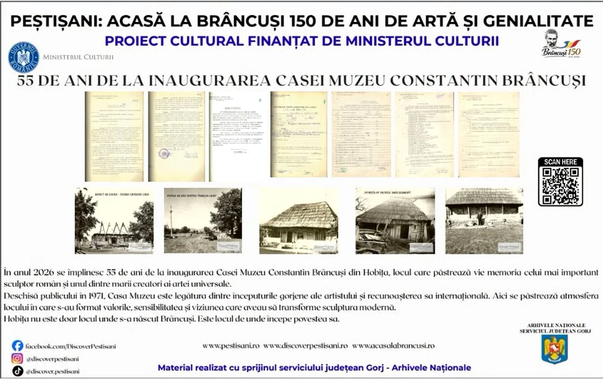 Evenimente dedicate celebrării a 150 de ani de la nașterea lui Constantin Brâncuși, în satul natal al marelui sculptor