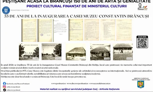 Evenimente dedicate celebrării a 150 de ani de la nașterea lui Constantin Brâncuși, în satul natal al marelui sculptor