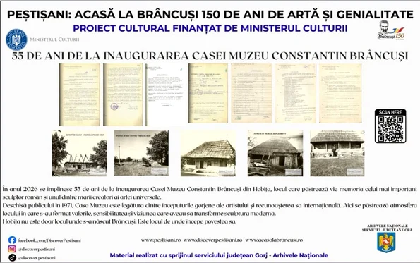 Evenimente dedicate celebrării a 150 de ani de la nașterea lui Constantin Brâncuși, în satul natal al marelui sculptor