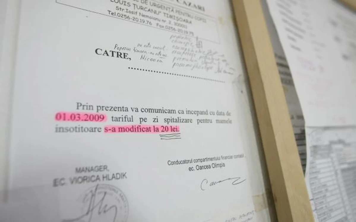 Taxa controversată la Spitalul de Copii din Timişoara