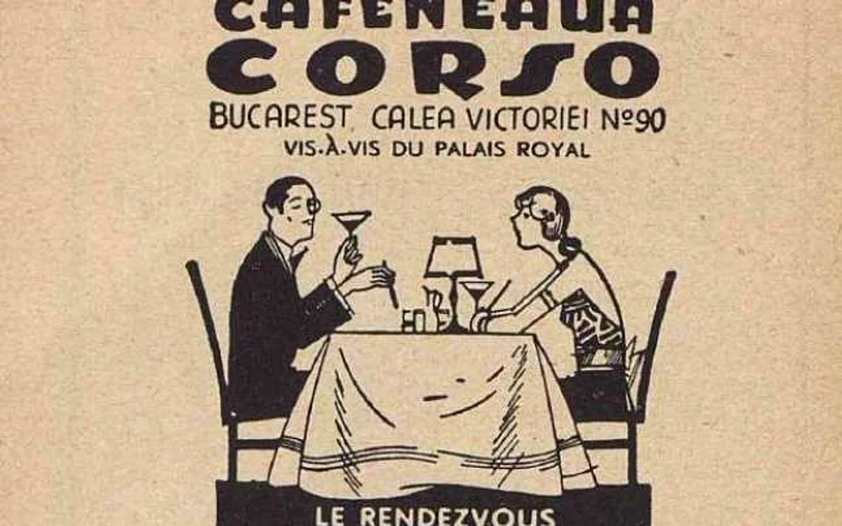Reclama la Cafeneaua Corso în presa vremii