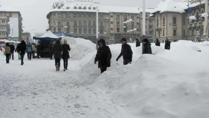 Mormane de zăpadă, în centrul Craiovei