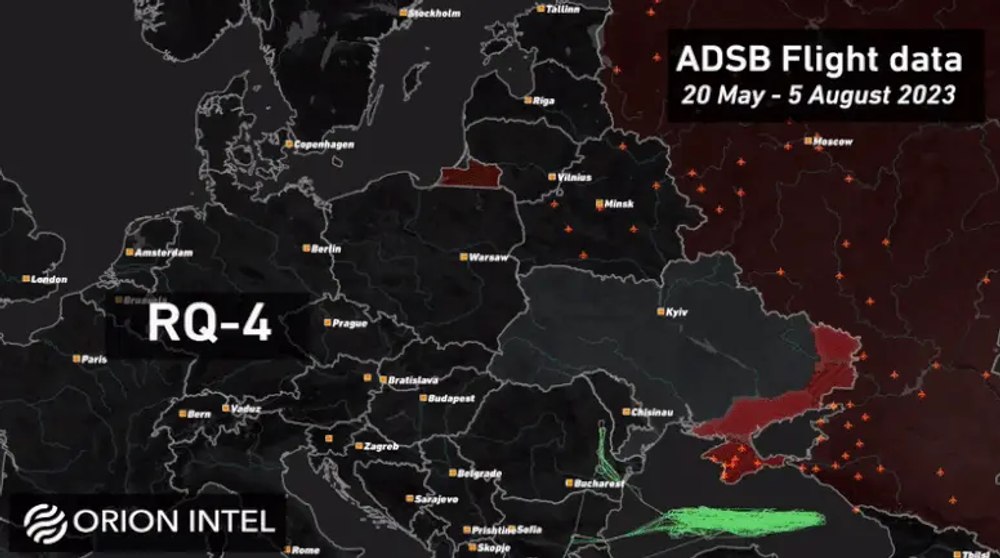 Cum arată grafica video a zborurilor făcute de avioanele-spion ale NATO care au supravegheat Ucraina în ultimele 2 luni
