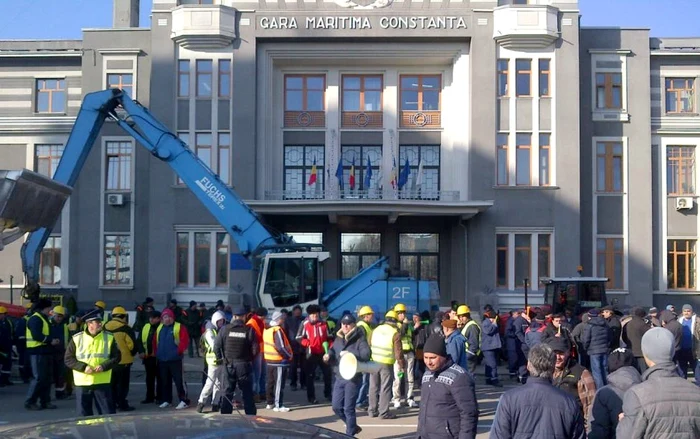 Proteste în Portul Constanţa Foto S.I.