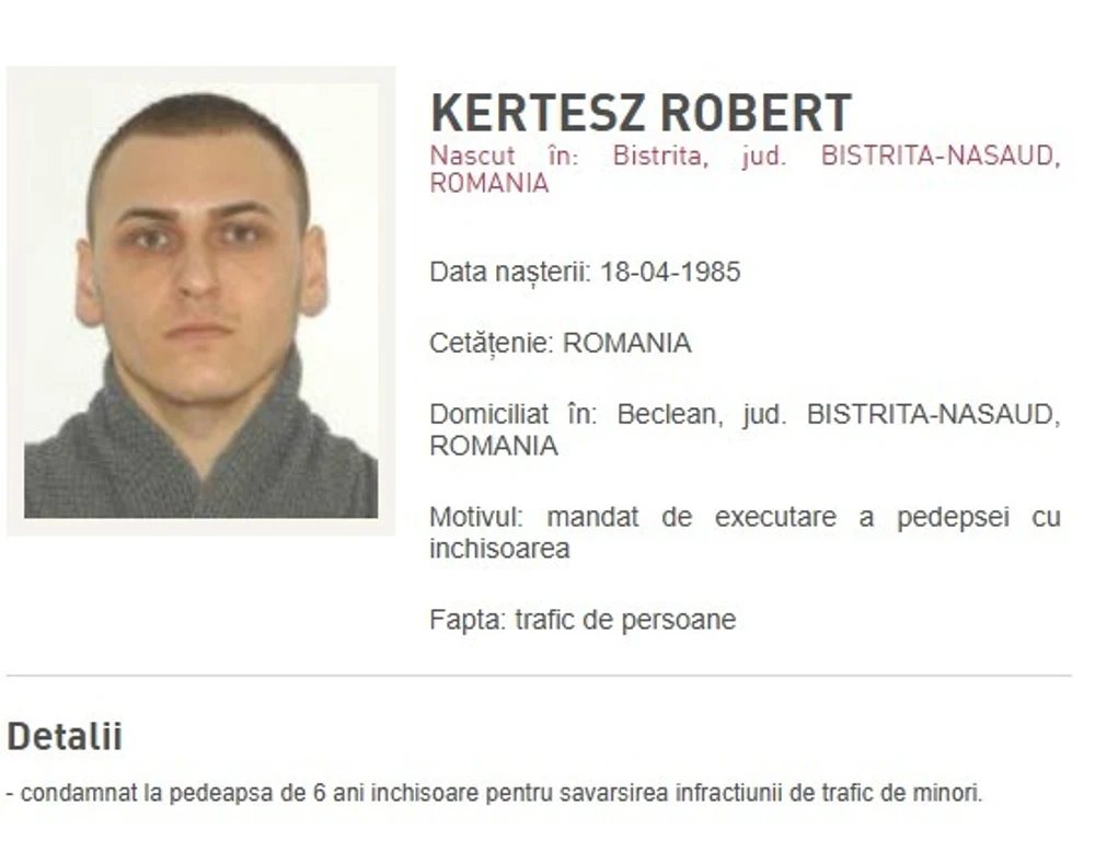 Bărbat de pe lista Most Wanted, adus în România. Are o condamnare la şase ani de închisoare pentru trafic de minori şi proxenetism