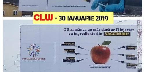 cluj panouri anti-vaccinare. foto facebook cunoaşte riscrile