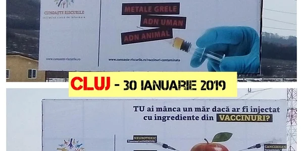 cluj panouri anti-vaccinare. foto facebook cunoaşte riscrile