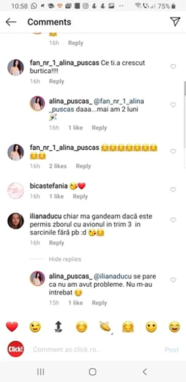 Alina Pușcaș spune că nu i-a interzis nimeni să zboare cu avionul deși se află în al treile trimestru de sarcină