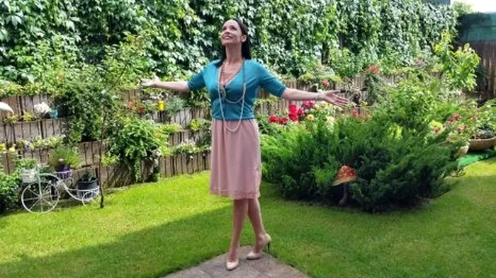 Andreea Marin în grădina sa / foto: social media