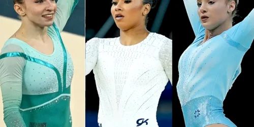 Jordan Chiles, Ana-Maria Bărbosu și Sabrina Maneca-Voinea. FOTO FRG