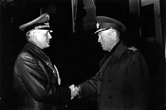 Joachim von Ribbentrop și Ion Antonescu în 1943