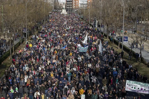 Manifestații la Madrid pentru susţinerea sistemului public de sănătate FOTO Profimedia 