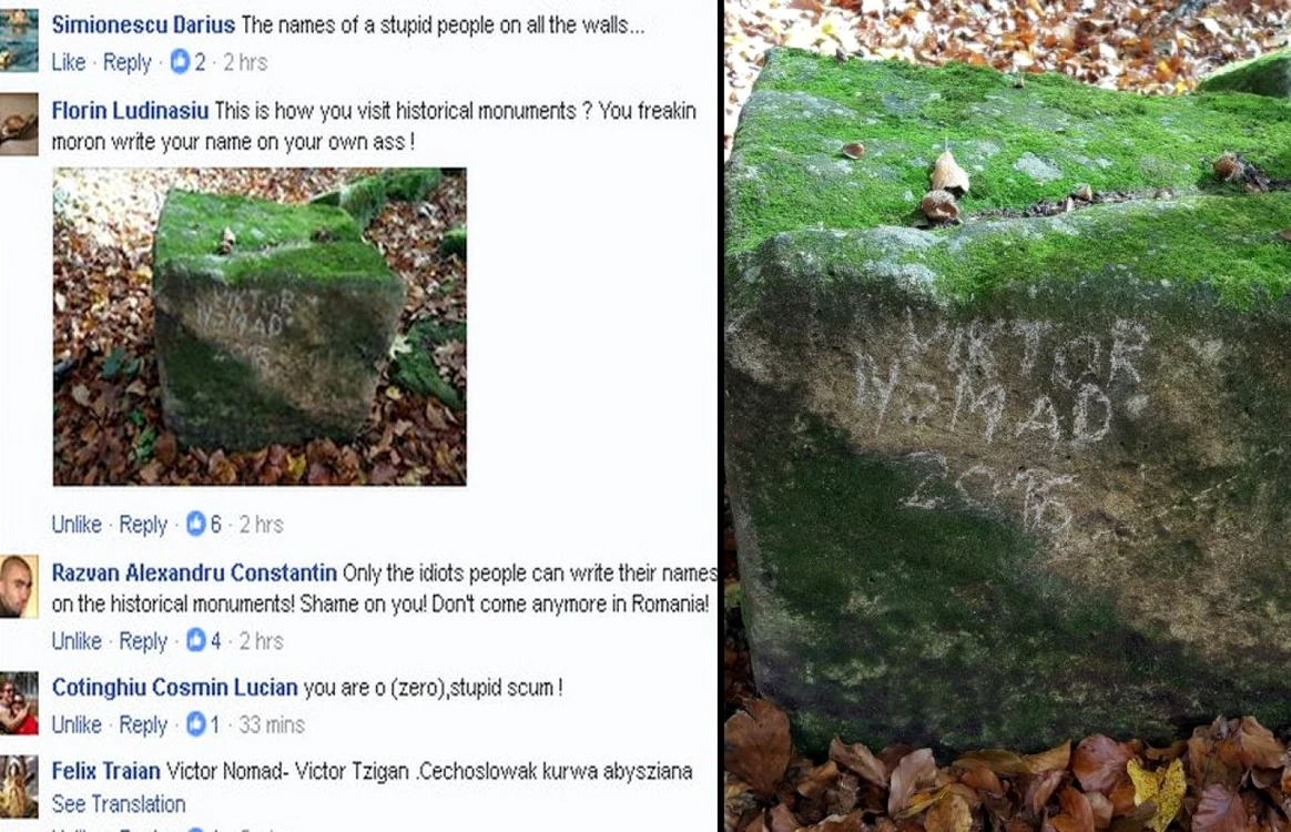 Mesajele transmise turistului ceh.