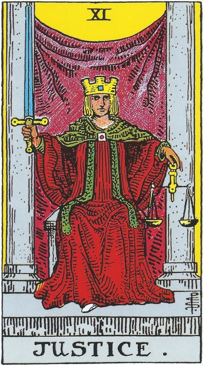 Cartea de tarot Justiția jpg