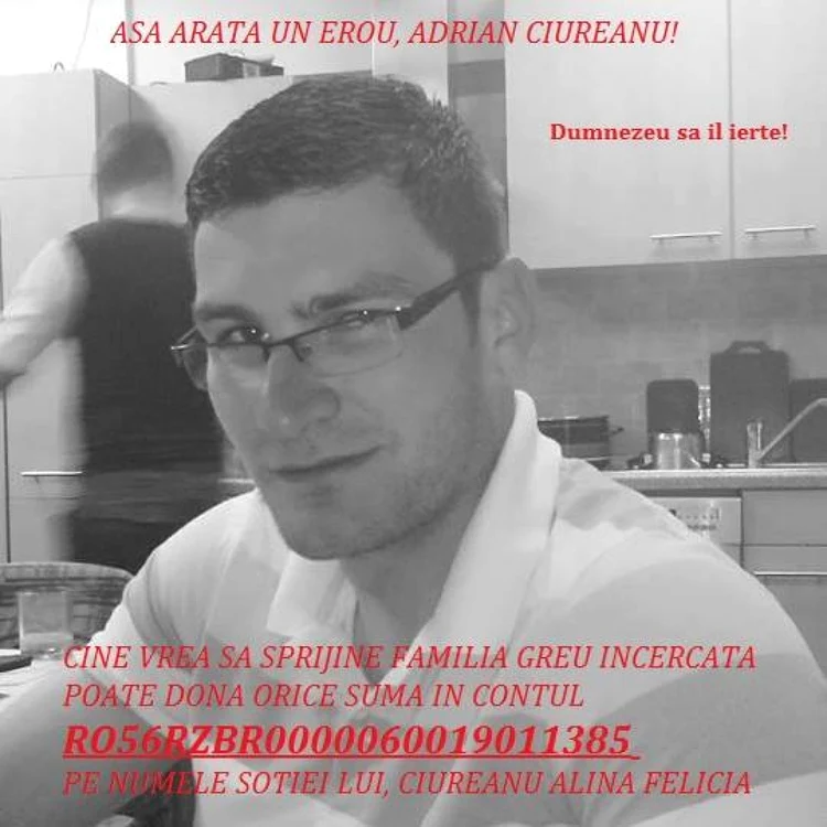 Adrian Ciureanu eroul din Stroeşti Argeş care a murit salvând de la înec o femeie şi pe fetiţa ei la Mangalia Sursa Facebook 