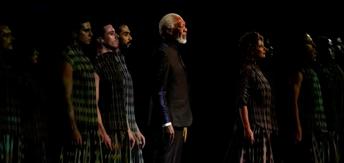 Actorul Morgan Freeman, invitat-surpriză la festivitate de deschidere a Mondialului. Foto Profimedia