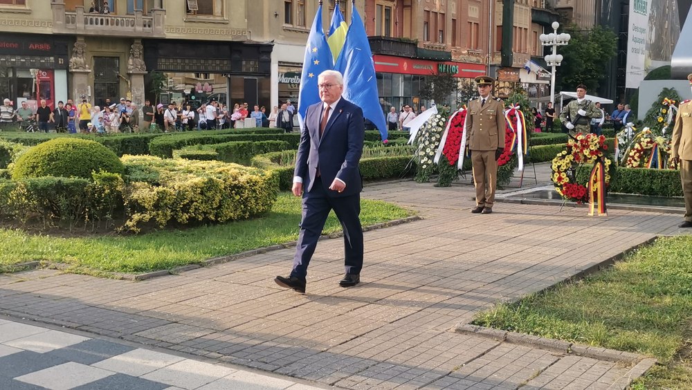 Prima vizită a unui președinte german în Timișoara. A vizitat refugiații ucraineni, a văzut un concert și a încheiat seara pe o terasă VIDEO