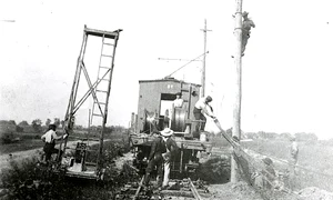 Construction workers raising power lines DPLA fd565d9aa7d12ccb81f4f2000982d48a jpg
