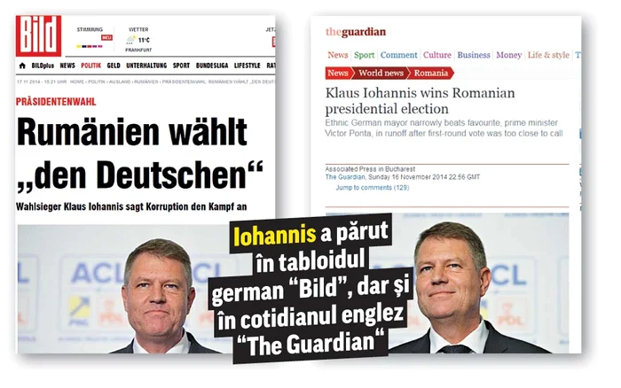 Iohannis a părut în tabloidul german “Bild”, dar şi în cotidianul englez “The Guardian“