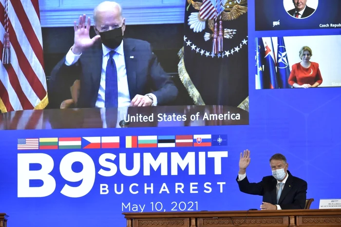 Joe Biden şi Klaus Iohannis la summit-ul B9 de la Bucureşti, 10 mai 2021 / FOTO presidency