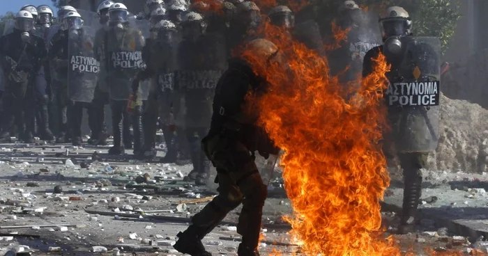 Protestele din Grecia în imagini