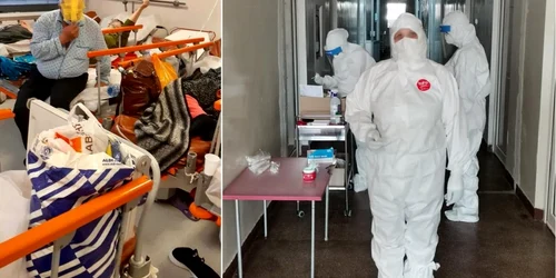 Aglomeraţia de la Unitatea de Primiri Urgenţe - sursa Adrian Pană şi Secţia Boli Infecţioase a Spitalului Judeţean de Urgenţă Vâlcea Foto colaj