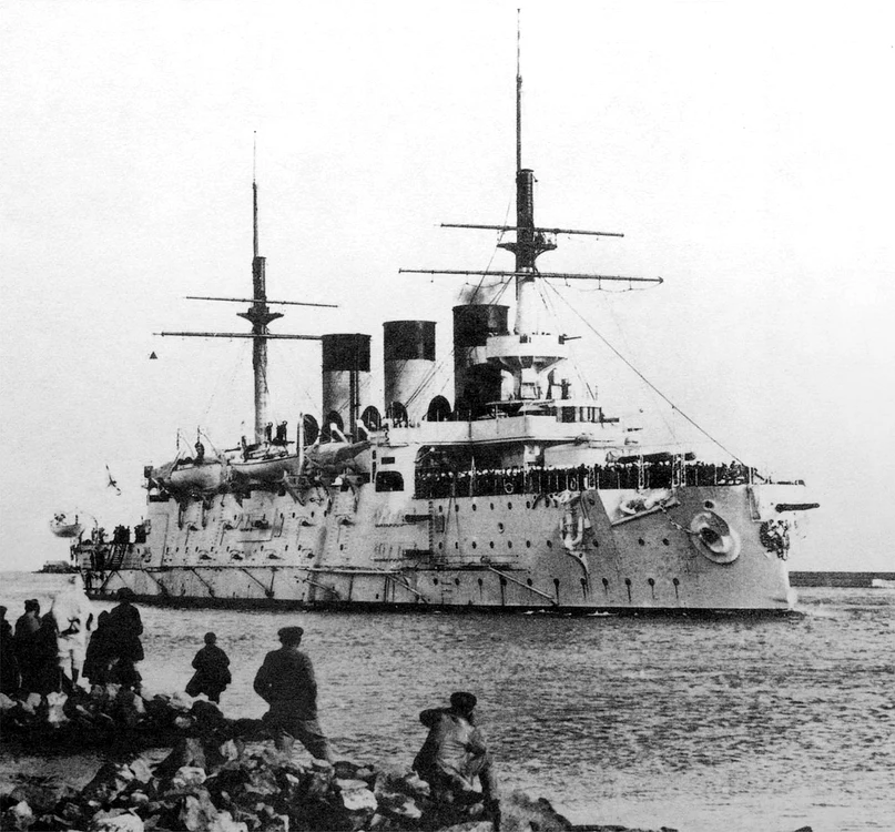 Nava rusească Oslyabya, prima navă scufundată în Bătălia de la Tsushima (© Wikimedia Commons) 
