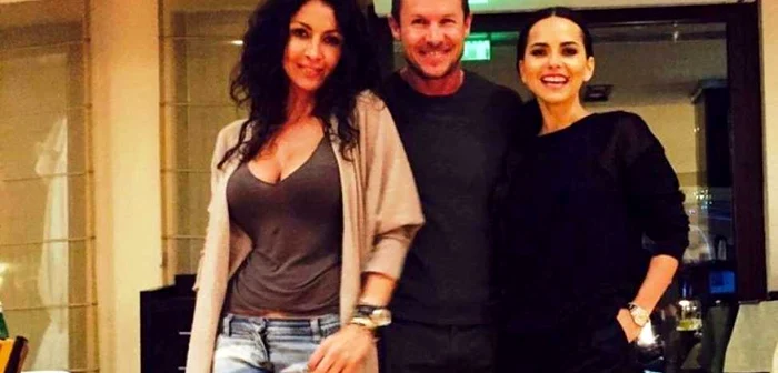 Mihaela Rădulescu cu Felix Baumgartner şi Inna în clubul Loft din Mamaia Sursă foto Facebook